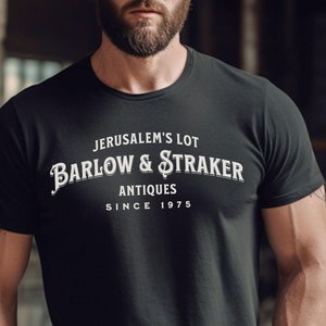 Salem&#39;s Lot Tee, Stephen King Fan Tee, Barlow & Straker Antiques, Halloween Party Tee, Stephen King Fan Gift, Horror Novel Tee, Retro TV Tee
