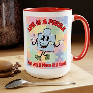 Jigsaw Puzzle Mug, Funny Puzzle Coffee Cup, Puzzle Addict Gift, Loves Puzzles Mug, Puzzle Hobby Mug, Retro Puzzle Mug, Stocking Stuffer