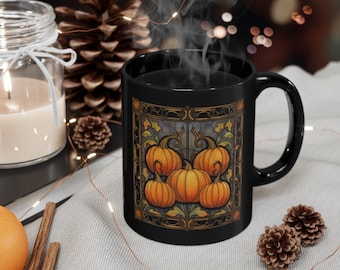 Pumpkin Nouveau Mug, Halloween Mug, Pumpkin Coffee Cup, Autumn Mug, Fall Mug, Jack O' Lantern Mug, Pumpkin Patch Mug, Fall Season Mug