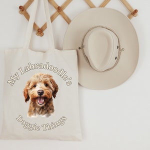 Labradoodle Tote Bag, Doggie Things Bag, Labradoodle Owner Bag, Gift for Dog Mom, Labradoodle Family Bag, Dog Tote Bag, Puppy Gift, Toy Bag