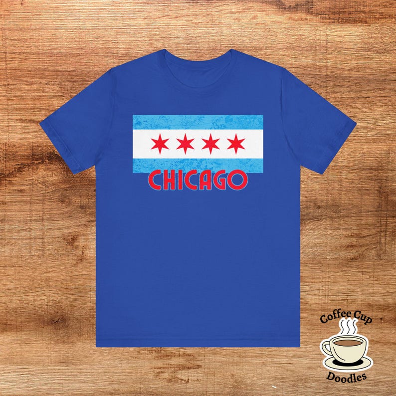 Chicago Flag Tee, Windy City Tee, Chicago Gift, Chicago Native Shirt, Tourist Gift Tee, Chicago Lovers, Second City, Chicago Stars Tee image 7