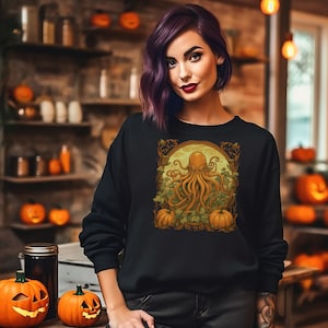 Cthulhu Sweatshirt, Cthulhu Pumpkins, Cthulhu, Halloween Cthulhu, Cthulhu Lovers, HP Lovecraft Gift, Great Pumpkin, Halloween Sweatshirt