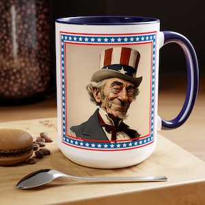 Uncle Sam Mug, Uncle Sam Coffee Cup, Uncle Sam Art, 4th of July Mug, Patriotic Mug, USA Mug, USA Coffee Cup, Uncle Sam Wants You