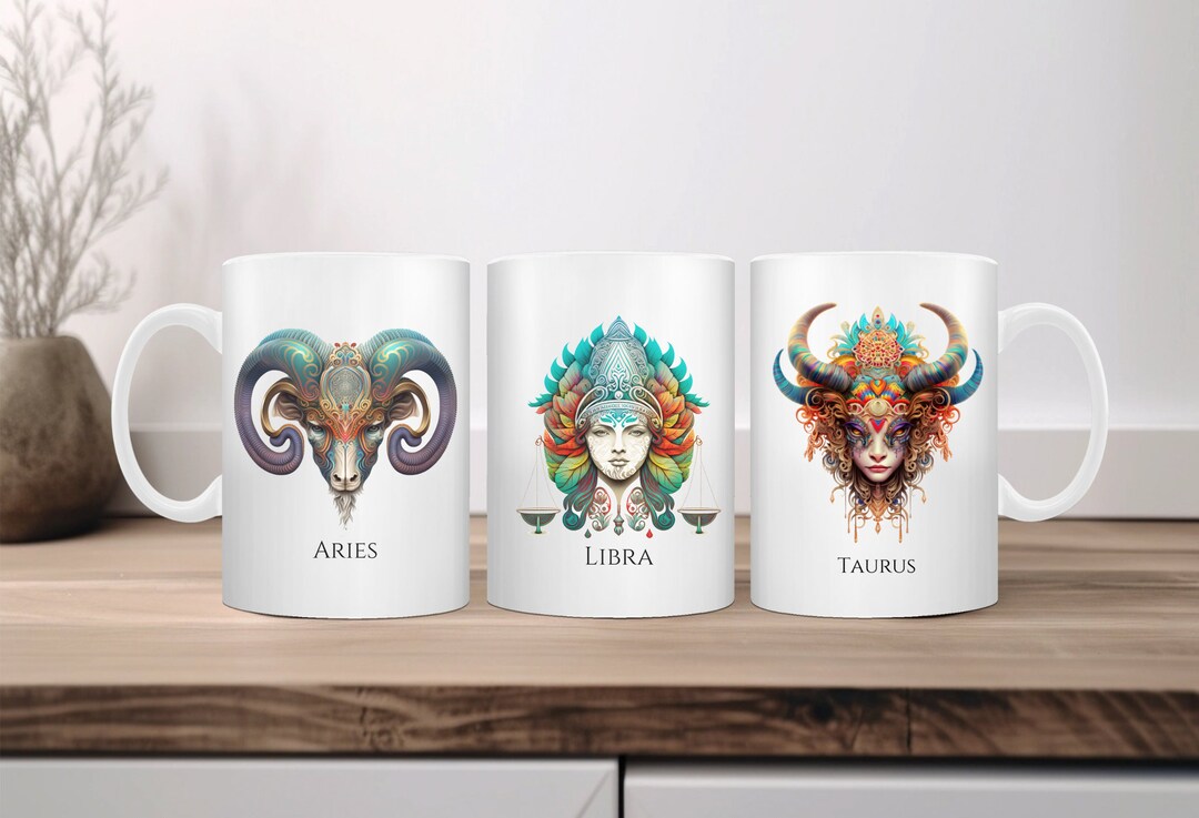 Zodiac Mug Collection Zodiac Mugs Zodiac Coffee Cups Zodiac Etsy