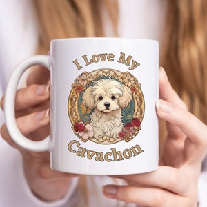 Cavachon Mug, Cavachon Gift, Cavachon Mom, Cute Cavachon, Cavachon Coffee Cup, Dog Mom, Cavachon Art, Cavachon Owner, Cavachon Family