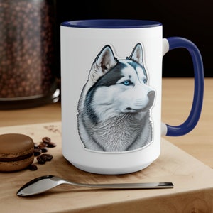 Husky Mug, Husky Lover, Blue Eyed Husky, Husky Owner, Siberian Husky, Husky Mom, Husky Gift, Husky Coffee Cup, Husky Owner, Husky Dad, 15oz