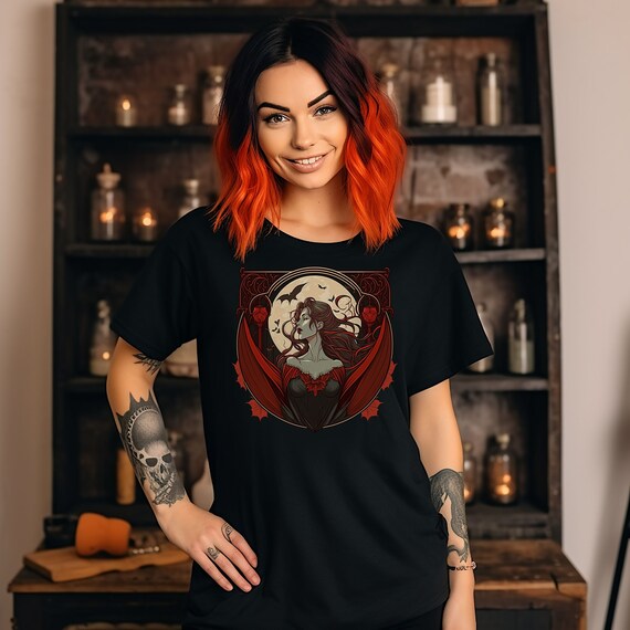 Vampire Tee, Vampire Queen, Vampire Gift, Halloween Tee, Halloween Gift, Vampire Theme, Succubus, Vampire Art, Vampire Noir, Vampire Lovers