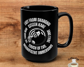Taza con la filmografía de Orson Welles: Ciudadano Kane, Sed de mal