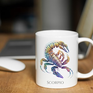 Scorpio Mug, Scorpio Coffee Cup, Scorpio Birthday, Scorpio Present, Scorpio Star Sign, Scorpio Zodiac Gift, Scorpio Astrology, Scorpio Art