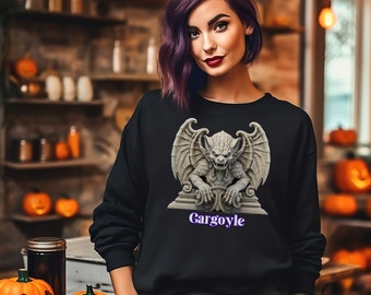 Gothic Gargoyle Sweatshirt: Halloween Creature Feature Shirt
