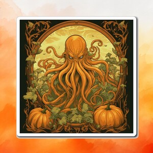 Cthulhu Magnet, Cthulhu Pumpkin Magnet, Halloween Magnet, Spooky Magnet, Halloween Decoration, Scary Pumpkin Magnet, Lovecraft Magnet
