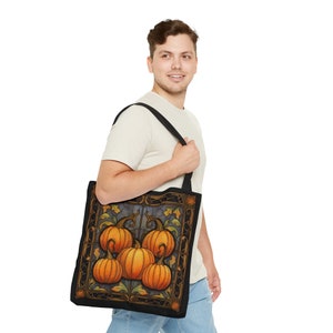 Autumn Season Tote Bag, Fall Season Tote Bag, Pumpkins Tote Bag, Autumn Gift, Weekender Bag, Halloween Tote Bag, Fall Travel Gift