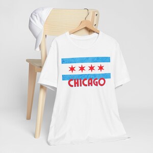 Chicago Flag Tee, Windy City Tee, Chicago Gift, Chicago Native Shirt, Tourist Gift Tee, Chicago Lovers, Second City, Chicago Stars Tee image 2