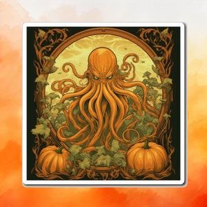 Cthulhu Pumpkin Magnet, Cthulhu Halloween Magnet, Cthulhu, HP Lovecraft Magnet, Ancient Ones, Miskatonic, Cthulhu Gift, Cthulhu Lovers