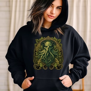 Cthulhu Hoodie, Cthulhu Gift, Halloween Hoodie, Cthulhu Clothing, Cthulhu Fans, HP Lovecraft Gift, Miskatonic University, Call of Cthulhu