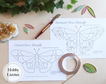 Butterfly Stained Glass Pattern, Beginner Stained Glass Pattern, PDF & PNG Digital Download
