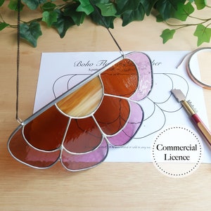 Flower Stained Glass Pattern, Stained Glass Patterns, Digital Download, DIY Stained Glass, Stained Glass Decor