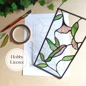 Kolibri Glasmalerei-Muster, Glasmalerei-Muster, digitaler Download, Boho Glasmalerei-Muster