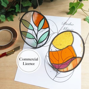 Boho Minis Stained Glass Pattern, Stained Glass Patterns, Digital Download, DIY Stained Glass, Easy Stained Glass Decor, Beginner Patterns