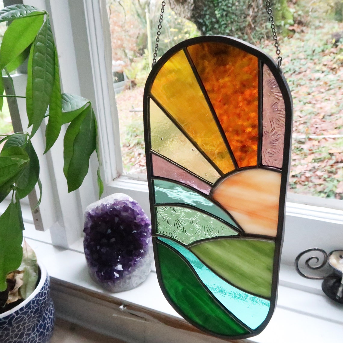 Valley Landscape Stained Glass Pattern Stained Glass - Etsy UK