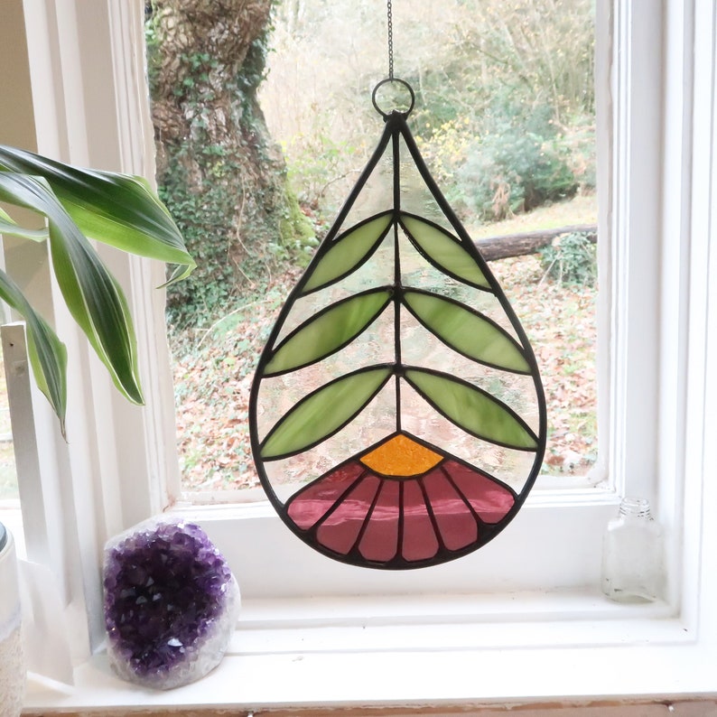 Wildflower Stained Glass Pattern Stained Glass Patterns Etsy Canada