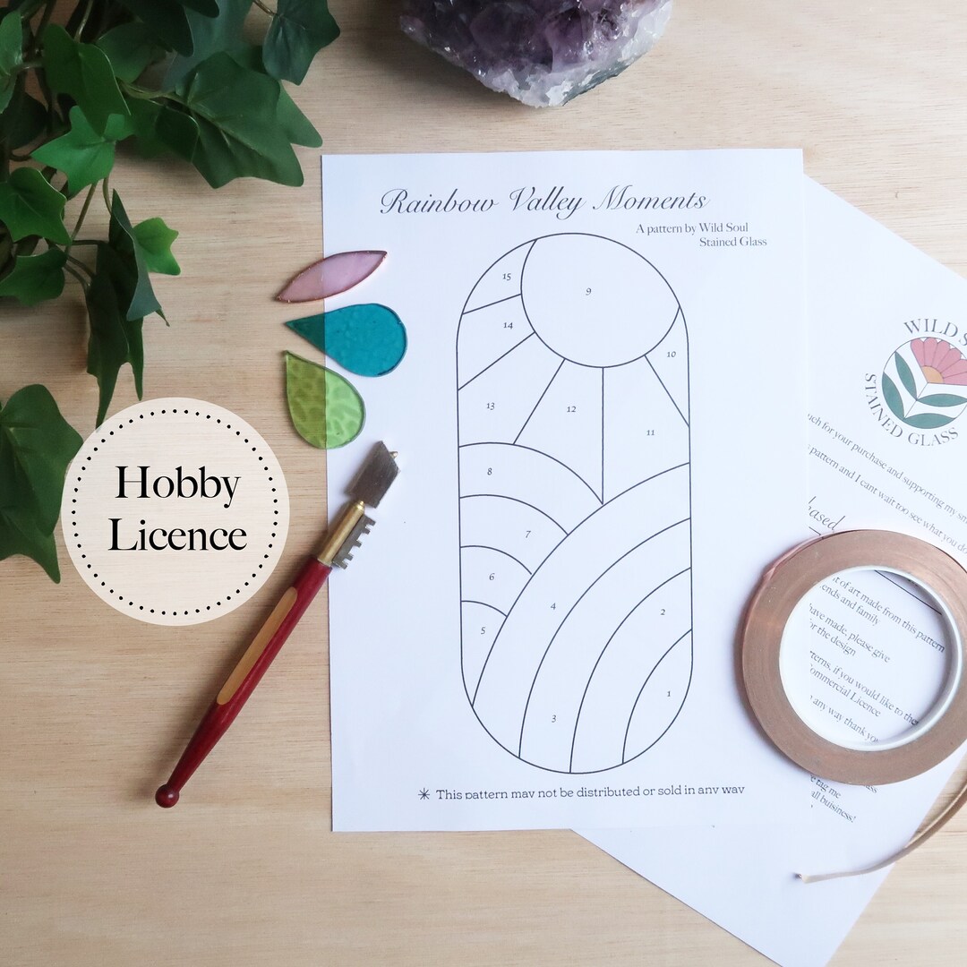 Rainbow Stained Glass Pattern Stained Glass Patterns Digital - Etsy