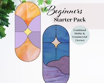 Anfänger Stained Glass Pattern Bundle, PDF & PNG Digital Download
