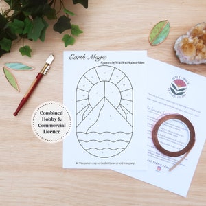 Erde Magie Glasmalerei-Muster, Glasmalerei-Muster, digitaler Download, DIY Glasmalerei, Glasmalerei-Dekor
