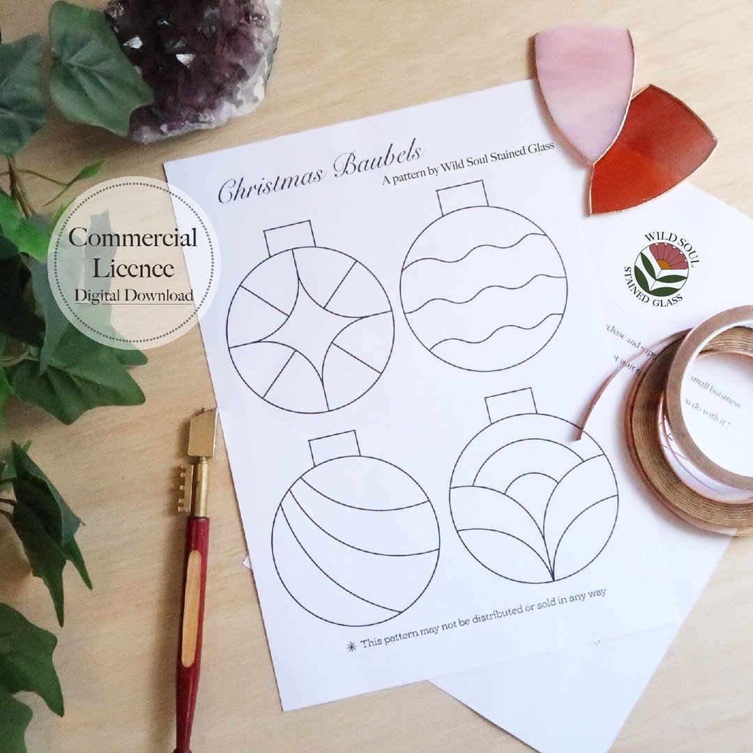 Christmas Stained Glass Pattern Bundle, PDF & PNG Digital Download - Etsy