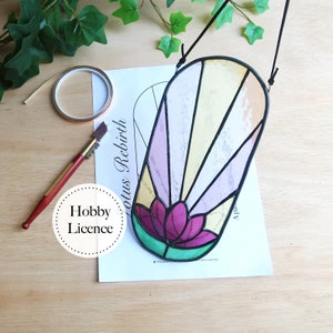 Lotus Ray Stained Glass Pattern, Stained Glass Patterns, Digital Download, DIY Stained Glass, Stained Glass Decor