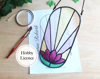 Lotus Ray Stained Glass Pattern: DIY Decor (Digital Download)