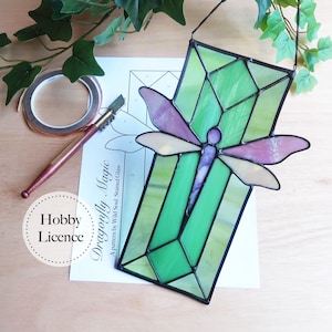 Dragonfly Stained Glass Pattern, Stained Glass Patterns, Suncatcher , Dragonfly Stained Glass, Stained Glass Decor, Butterfly Stained Glass