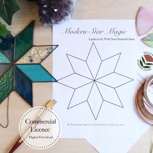 Stained Glass Pattern, Stained Glass Patterns, Digital Download, DIY Stained Glass, Stained Glass Decor