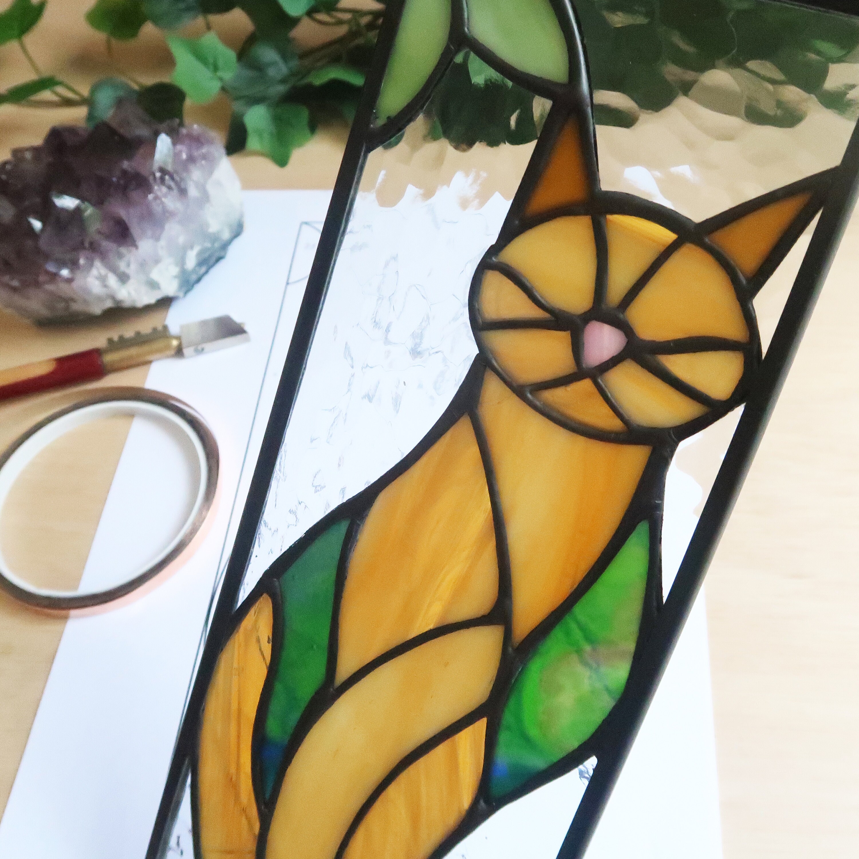 Cat Stained Glass Pattern, PDF & PNG Digital Download - Etsy