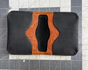 Cartera de piel negra y marrón para hombre y mujer