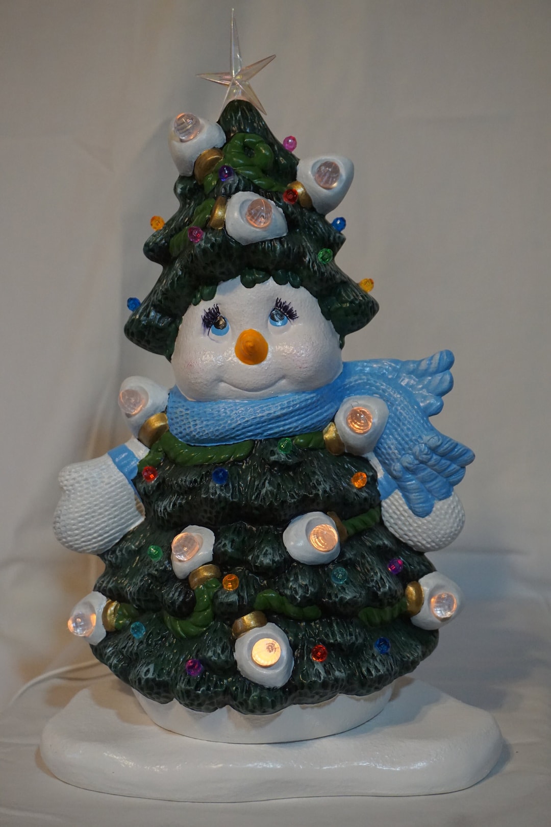 Snowman Christmas Tree Lighted, Winter Decor, Christmas Decor, Home