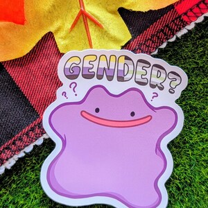 Purple Blob "Gender?" Non Binary/Agender Sticker