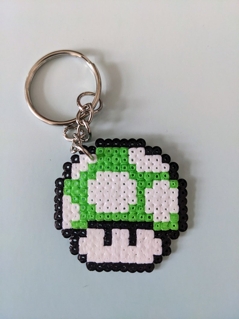 Super Mushroom Fuse Bead Keyring Etsy