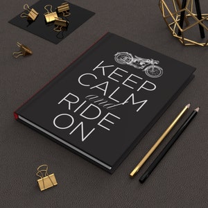 Keep calm and ride, Journal Hardcover, Matte, Riding journal, Maintenance log book
