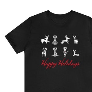 T-shirt emblématique du père Noël à motif renne - T-shirt des fêtes de fin d&#39;année