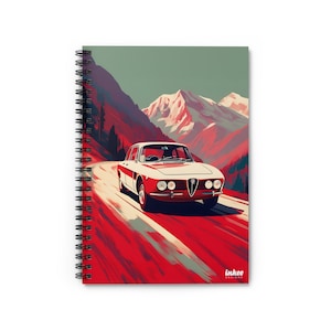 Vintage Alfa Romeo, Spiral Notebook - Ruled Line, Classic Car Art, Classic Sports Car