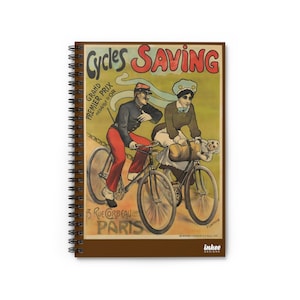 Funny Vintage Cycling Art, Poster Art, Spiral Notebook - Ruled Line, Gift For Cyclists