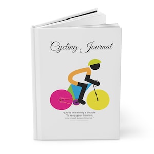 Cycling Journal Hardcover, Matte, minimalist design, Gift Journal