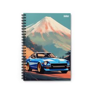 Vintage Datsun 240z, Poster Art, Spiral Notebook - Ruled Line, Classic Car Art, Classic JDM Sports Car