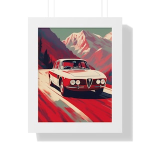 Alfa Romeo Giulia GTV, Framed Vertical Poster, classic car