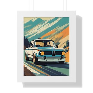 Classic 2002 BMW, Framed Vertical Poster, classic car