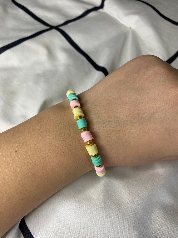 Kids 14K Gold Filled Bracelet with Rainbow Heart Beads (4mm) | Arm Candy by  Alysa