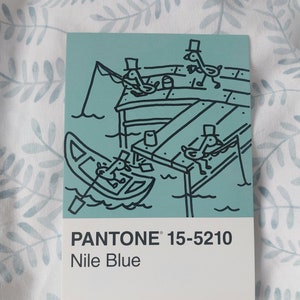 Ganso en el muelle / Pantone Postal Ilustración Arte / Original dibujado a mano