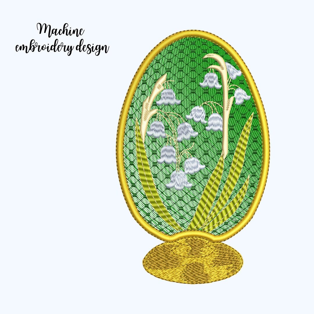 Spring Easter Egg Machine Embroidery Design. Lily of the Valley ...