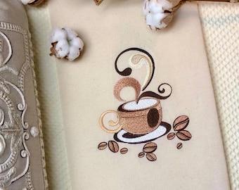 Coffee Machine Embroidery Design | Coffee Cup Machine Digital File | Instant Download